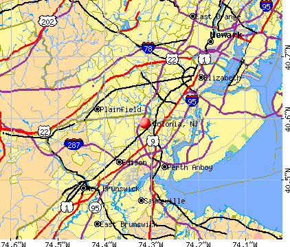 Colonia, NJ map