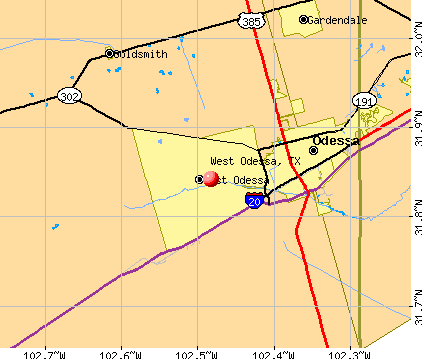 West Odessa, TX map