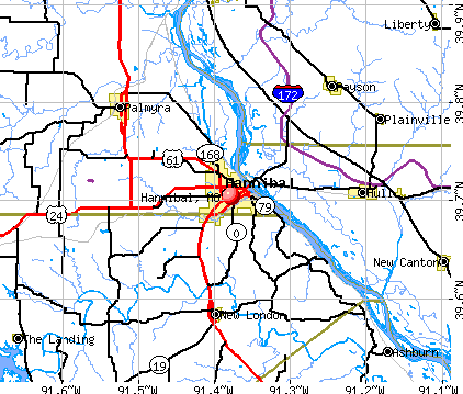 Hannibal, MO map