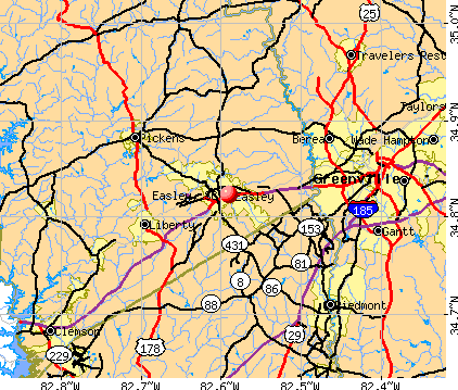 Easley, SC map
