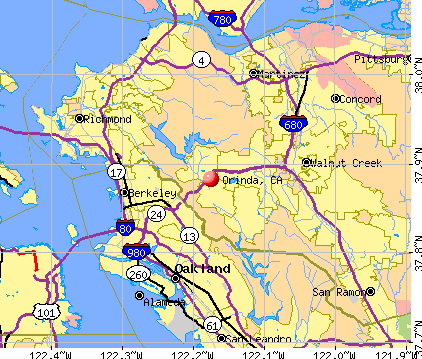 Orinda, CA map