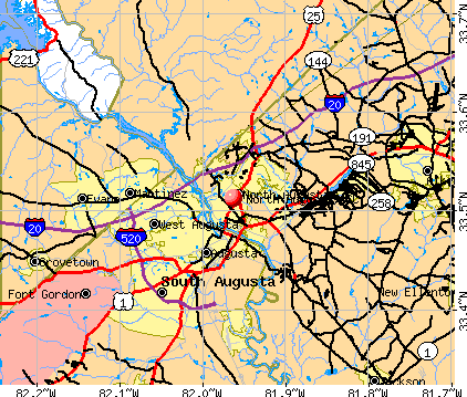 North Augusta, SC map