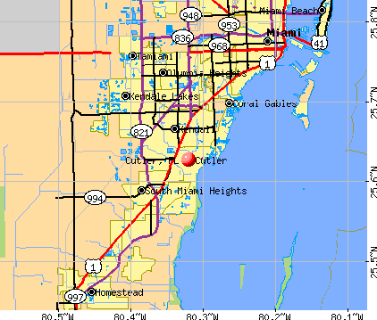 Cutler, FL map