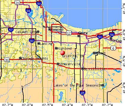 Griffith, IN map