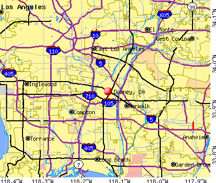 Downey, CA map