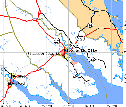Elizabeth City, NC map