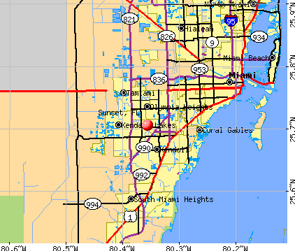 Sunset, FL map