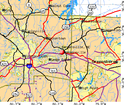 Kernersville, NC map
