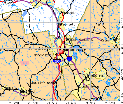 Manchester, NH map