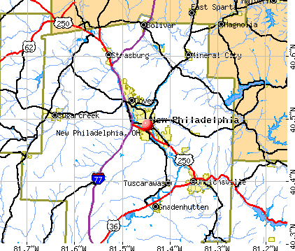 New Philadelphia, OH map