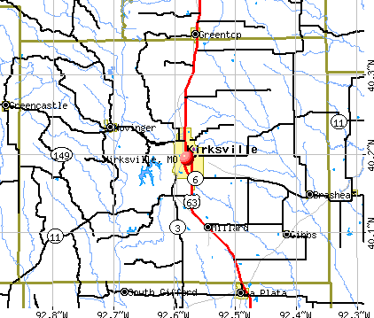 Kirksville, MO map
