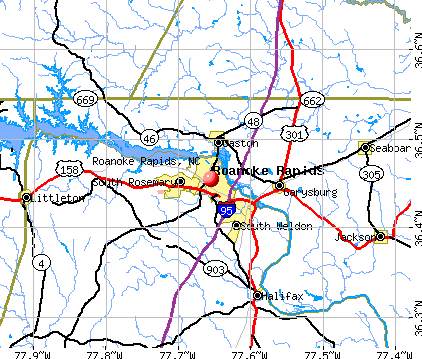 Roanoke Rapids, NC map