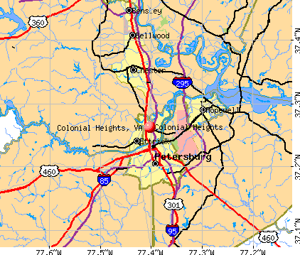Colonial Heights, VA map