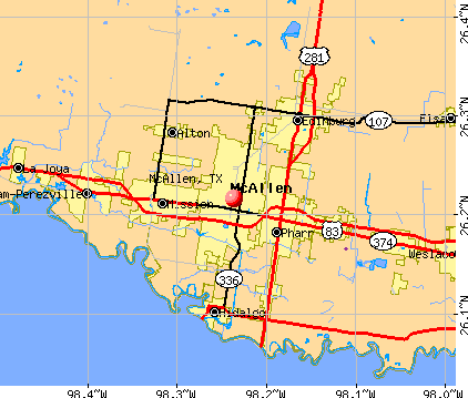 McAllen, TX map