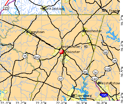 Westminster, MD map