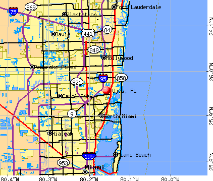 Ojus, FL map