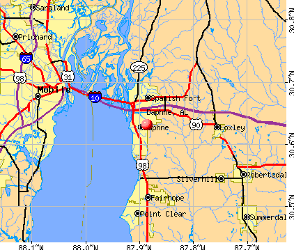 Daphne, AL map
