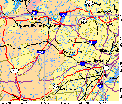 Madison, NJ map