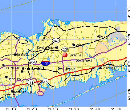 Farmingville, NY map