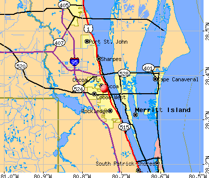 Cocoa, FL map