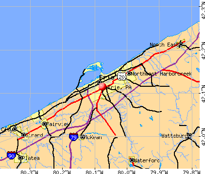 Erie, PA map