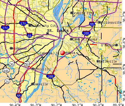 Cahokia, IL map