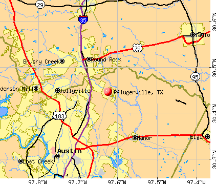 Pflugerville, TX map