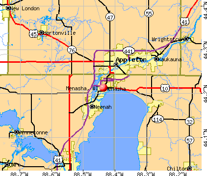 Menasha, WI map