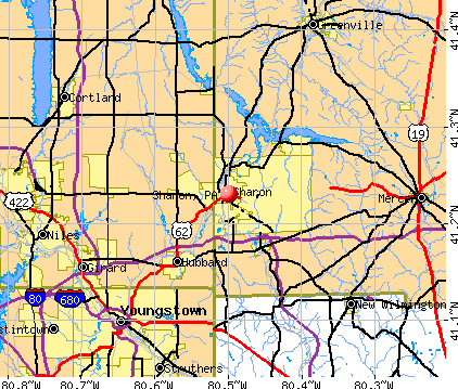 Sharon, PA map