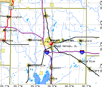 Mount Vernon, IL map