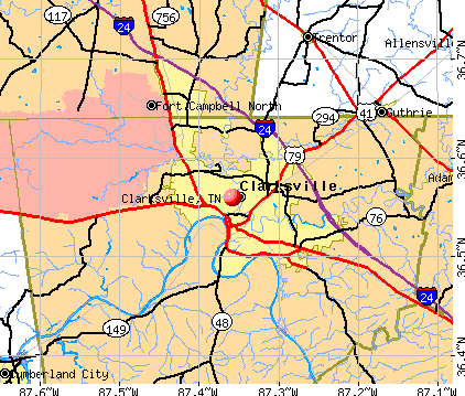 Clarksville Tennessee TN profile population maps real estate