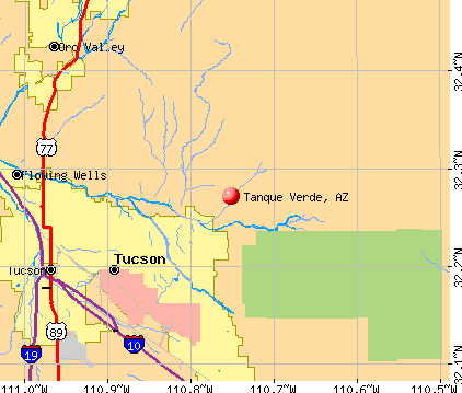 Tanque Verde, AZ map