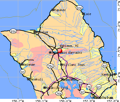 Wahiawa, HI map