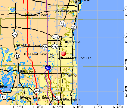 Pleasant Prairie, WI map
