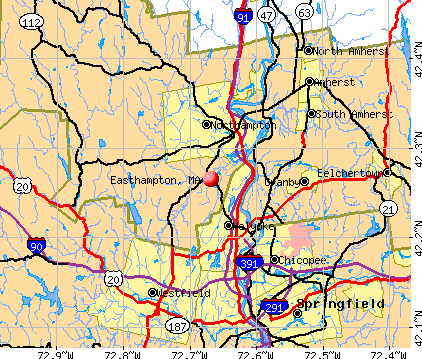 Easthampton, MA map