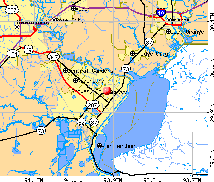 Groves, TX map