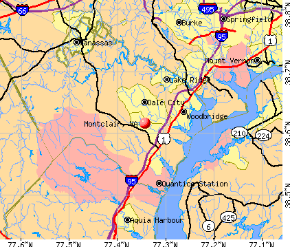 Montclair, VA map