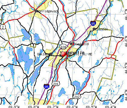 Waterville, ME map