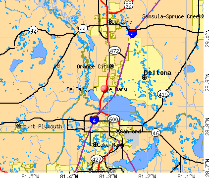 De Bary, FL map