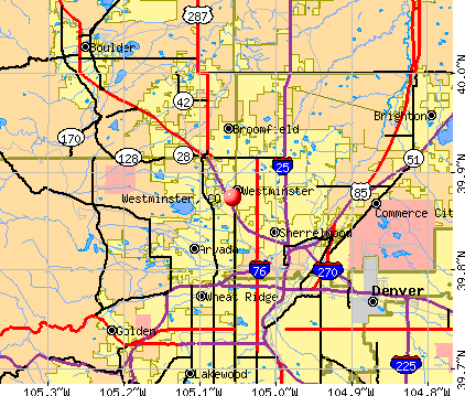 Westminster, CO map
