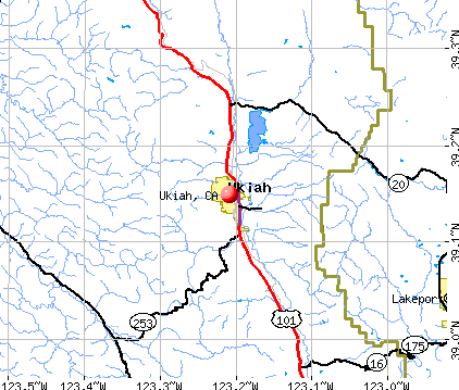 Ukiah, CA map
