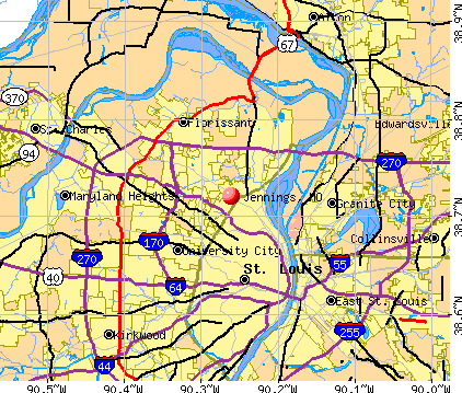Jennings, MO map
