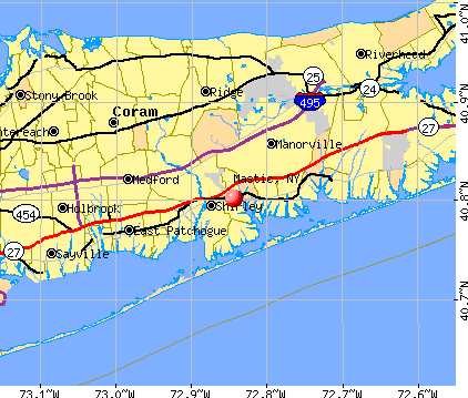 Mastic, NY map