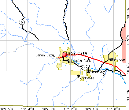 Canon City, CO map