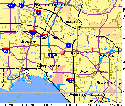 La Palma, CA map