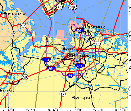 Portsmouth, VA map