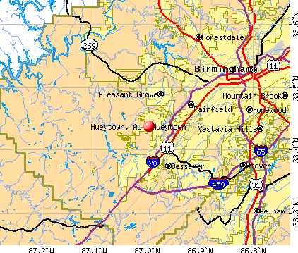 Hueytown, AL map