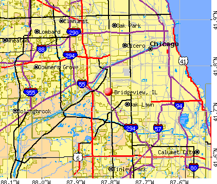 Bridgeview, IL map