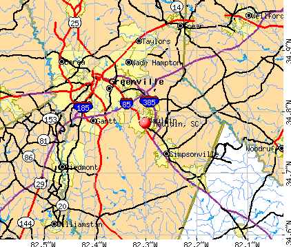 Mauldin, SC map