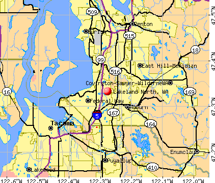 Lakeland North, WA map